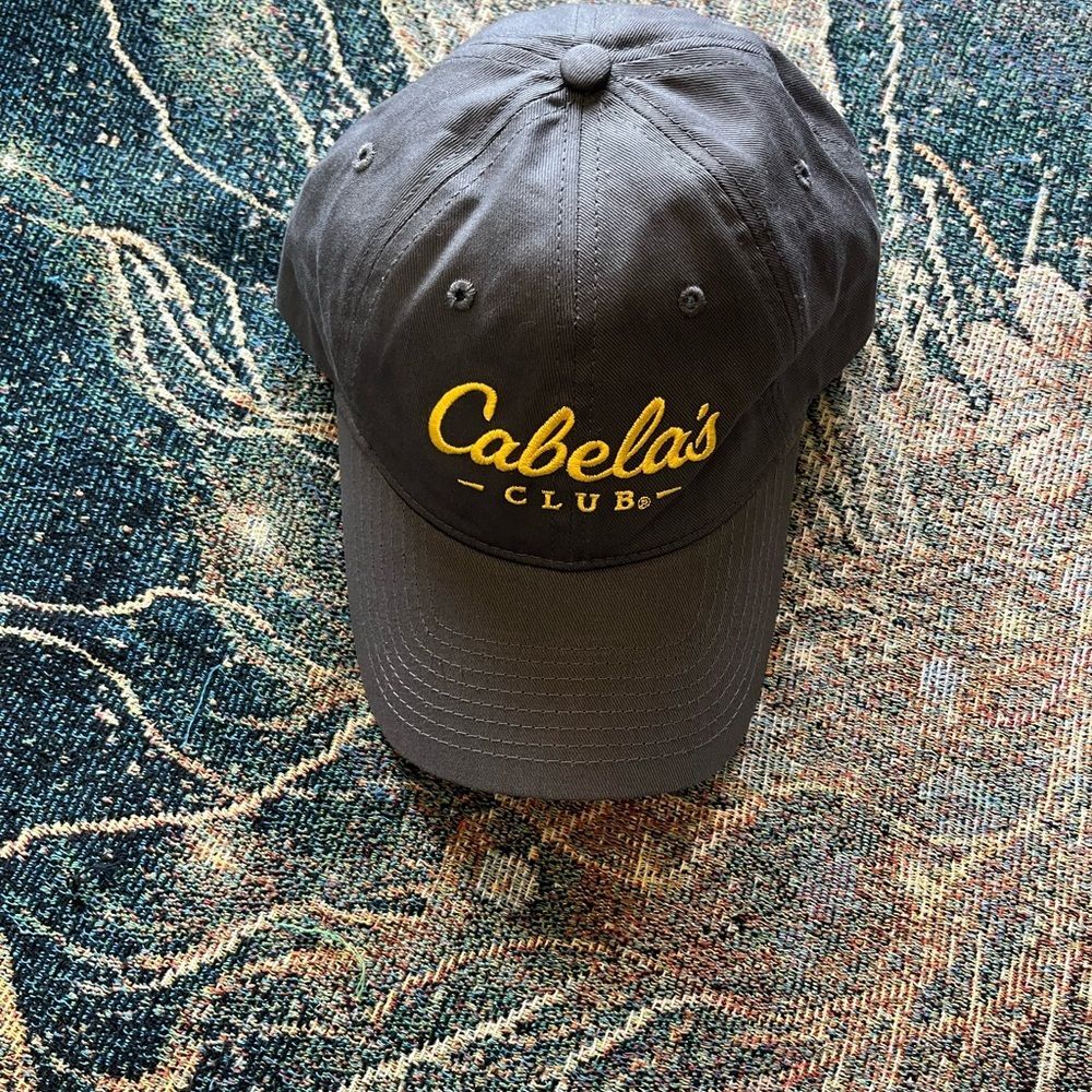 Vintage Cabela's Dark Gray Cap with Gold Embroidery Fishing Hunting Hat SnapBack